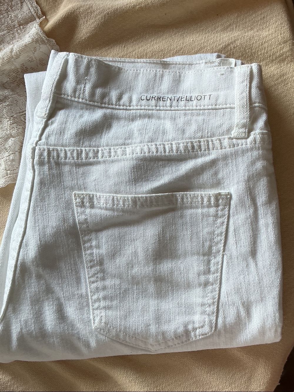 Current/Elliott White Skinny High-Rise Jeans